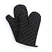 MHGLOVES Gants de Four, Gants de Cuisson isolés au Micro-Ondes épaissis de Coton, Silicone Gants de Four résistant à la Chaleur en Silicone pour la Cuisson, Cuisson (2 pièces),Noir