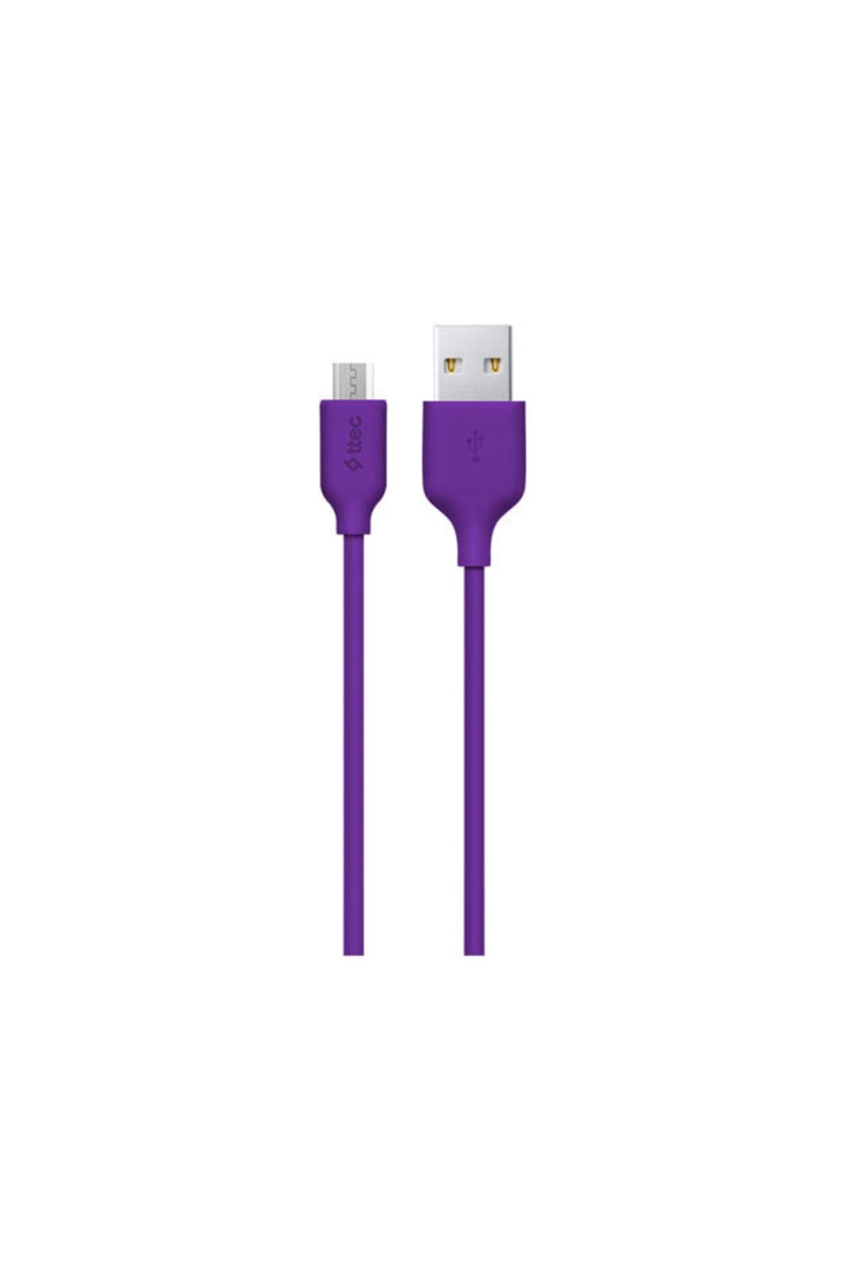 ttec Micro Usb 120cm Şarj Kablosu, Mor