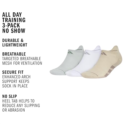 Image of adidas Men's All Day Training Quarter Socks sports performance above the ankle height with cushioning for running (3-Pair)