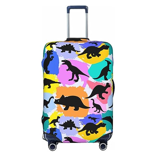 Spandex Travel Luggage Cover,Double-Sided Printed Colorful Dinosaur Patterns Elastic Washable Stretch Suitcase Protector Anti-Scratch Suitcase Cover Fits 18-32 Inch Luggage For Kid And Adult,Xl (For 29-32 Inch Luggage)