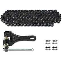 420 Motorcycle Chain+ Chain Breaker,420 Standard Roller Chain 132 Link with Free Chain Breaker 4 Connecting Master Link for 110cc 125cc Dirt Pit Bike ATV Quad Go Kart Scooter Mini Bike