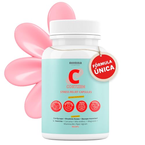 CORTIZEN – Suplemento Mujer Cordyceps capsulas + Rhodiola + Bacopa + Magnesio | Regulador Hormonal Natural, Equilibrio Emocional y Bienestar | Estrés y Cortisol | 90 Cápsulas | Nonna Cosmetics
