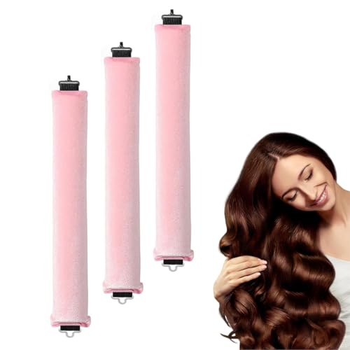 Rizadores de Pelo Sin Calor Lazy Curler Set, Sin Calor Rizadores de Pelo, Rizos Sin Calor con Clip, DIY Rizador Pelo Ondas Sin Calo, Rulos Pelo Para Mujeres con Cabello Medio y Largo rulos pelo