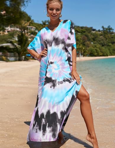 Image of NFVNKJ Women's Plus Size Beach Lounge Kaftan Maxi Dress Swimsuit Coverup for Women