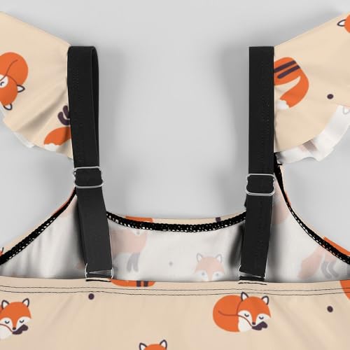 Image of Girls One Piece Swimsuit Lovely Cute Animals Ruffles Swimwear Bathing Suits 3-12 Years