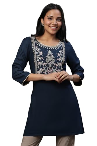 Image of Aurelia Embroidered Short Kurti for Women