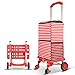 TTWLJJ Chariot à Provisions, Chariot à Provisions Stable, Chariot à Provisions Pliant Pousser/Tirer, Chariots à Provisions avec Sac Oxford Détachable, pour Les Voyages en Supermarché,Rouge