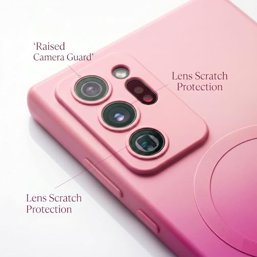 Image of amazon basics Gradient Mag-Safe Case for Samsung Galaxy Note 20 Ultra | Soft Silicone Shockproof Cover with Camera Protection | Slim Lightweight Design | Smooth Touch & Durable - Light and Dark Pink