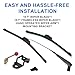 No Drill Universal Golf Cart Windshield Wiper Blade Kit with Manual Wiper Arm and Bracket, Fit for Ezgo | Yamaha | Club Car, with A Frameless Wiper Blade Replacement