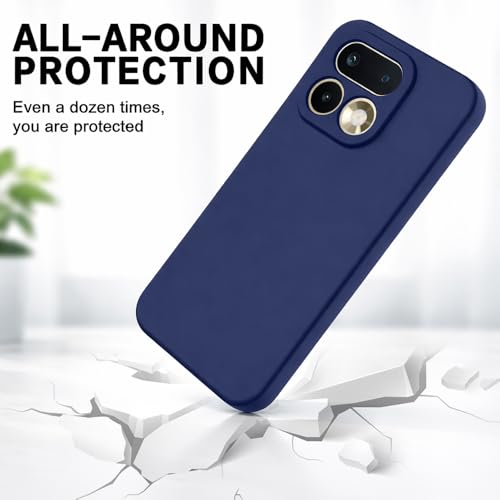 Image of Back Cover Compatible with Realme 16 Pro Plus 5G | Full Camera Protection | Premium Liquid Silicon Case | Flexible Bumper Case for Realme 16 Pro Plus 5G (Dark Blue)