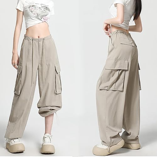Akklian Teen Girls Cargo Pants Baggy Y2K Wide Leg Combat Military Trousers Outdoor Joggers Pants Streetwear Multi Pockets4