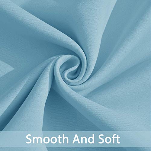 Yakamok Extra Wide Blackout Curtain for Sliding Glass Door, Grommet Thermal Insulated Room Divider Curtain 100W x 84L inch, Room Darkening Patio Curtain,8.3ft Wide x 7ft Tall, 1 Panel,Sky Blue