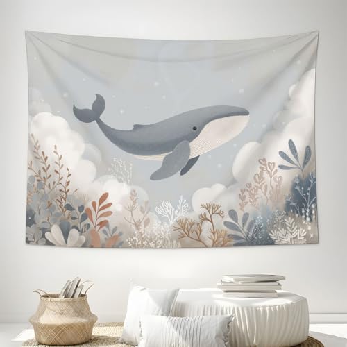 Tapisserie murale animaux pour chambre à coucher : créez un cocon doux gris bleu