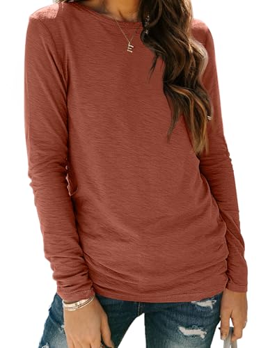 Image of AUTOMET Women's Long Sleeve Crewneck Shirts Casual Basic Tops