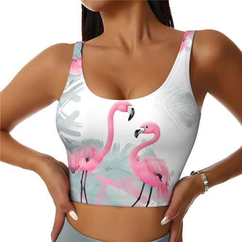 Gilet de sport pour femme rose flamant rose HYTTER décontracté sans manches pour yoga fitness
