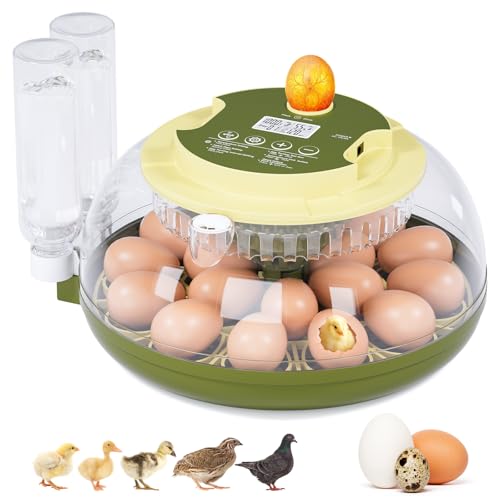 Egg Incubator for Hatching Eggs,Automatic Egg Turning and Humidity Control,Incubators for Chicken, Ducks, Goose, Pigeon, Quail, Parrot Incubator for Farm, Lab, Science Classroom, Home -18 Egg Capacity
