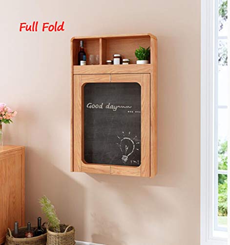 Gbh Folding Convertible Wall-Mounted Desk-With Storage Rack-Multi-Functional Computer Desk-Hanging Dining Table Workbench (Wood Color/Walnut Color) #TOP2