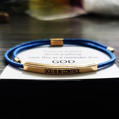 God Is In Control Bracelet Stainless Steel Tube Inspirational Bracelet Adjustable Handmade Braided Wrap Tube God Bracelet for Women Men Couple Friendship Bracelet BFF Jewelry Gifts3