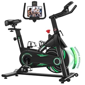 Neu Heimtrainer Fahrrad mit Magnetischem Widerstand, Leises Fitness Fahrrad für Zuhause, Indoor Kardio Training Spinning Bike Fitnessbikes mit LCD Display & Tablet-Halter, Bis 160KG