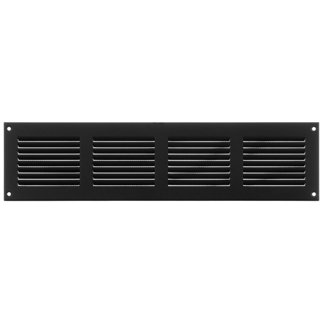 Europlast Anthracite 400X100mm / 16X4" Inch Metal Air Vent Grille Cover With Insect Mesh - Ventilation Cover