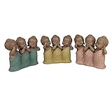 BY SIGRIS Signes Grimalt Figuras Decorativas | Budas Decorativos - Figuras de Budas, Pack de 3-13x5x...