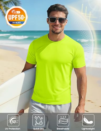 Image of MAGCOMSEN Men's Short Sleeve T-Shirt Quick Dry UPF 50+ Athletic Running Workout Fishing Top Tee Performance Shirts