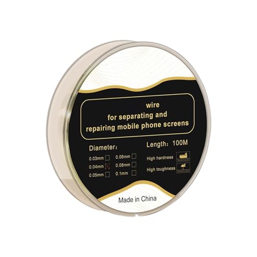Alambre de reparación de acero aleado para separación de vidrio de pantalla móvil 5 tamaños 0.03-0.08mm herramienta de remoción de pantalla de teléfono celular miniatura 6