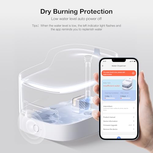 PETGUGU Cat Water Fountain Smart App Control 8 Layers Filtration BPA-Free & Ultra-Quiet Dogs Automatic Water Dispenser Water Fountains for Cats Indoor Wireless Pump Pet Health Manager 2.4G WiFi(PF1)