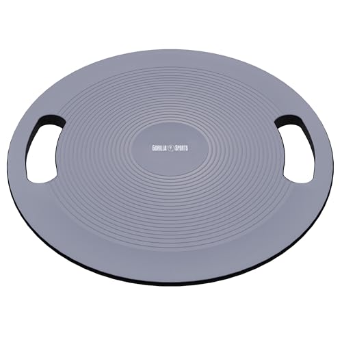 GORILLA SPORTS® Balance Board - mit Griffen, rutschfestem gummiertem Standfuß, Ø 40cm, Kunststoff - Wackelbrett, Therapiekreisel, Gleichgewichtstrainer, Balance-Board für Physiotherapie, Koordination