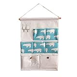 Esta versátil bolsa de almacenamiento montada en la pared se puede usar para colgar cosas livianas en un escritorio, cama infantil, pared, ventana o cocina, y también es adecuada para colgarla en un armario o riel de ropa.