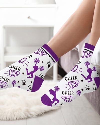 Image of Maiteenly 24 Pairs Ankle Cheer Socks Cheerleading Team Cheerleader Socks for Women Girls Cheer Accessories Gifts