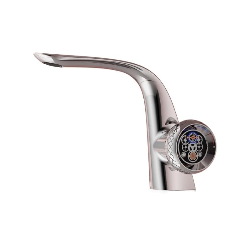 Robinet de lavabo or rose en laiton massif pour salle de bain chic