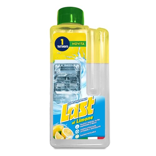 Last, Geschirrspüler-Pflege, beseitigt Kalk- und Verkalkungsrückstände, Entfetter für Filter und Dichtungen für Spülmaschine, Zitronenduft 250 ml