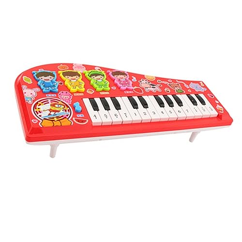 電子ピアノのおもちゃ、創造性を刺激する子供のピアノキーボード多機能漫画魅力的な0-3歳の早期教育用 (赤)