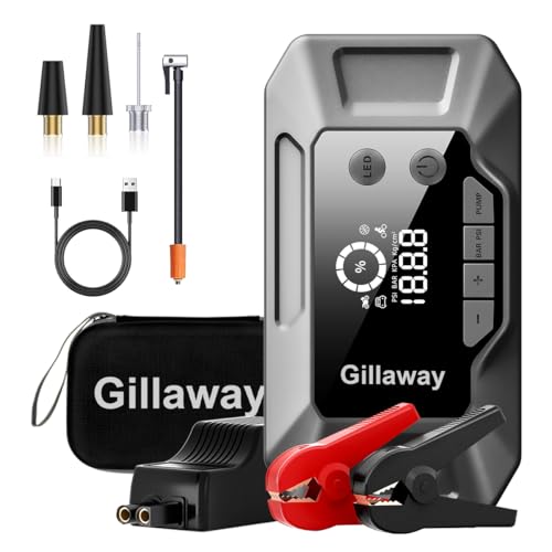 Q11 4500A Car Jump Starter with Air Compressor Combo 150PSI, Portable Car Battery Jump Starter Battery Pack (10L Gas/8.0L Diesel), ChargerTire Inflator LED Light
