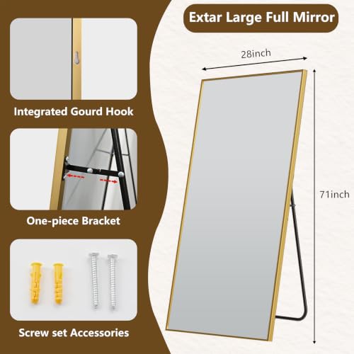 Image of Koonmi 67 inchx30 inch Floor Mirror Full Length, Large Gold Mirror