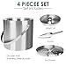 3L Double-Wall Insulated Stainless Steel Ice Bucket with scoop for Cocktail Bar - Metal Ice Bucket for freezer with Lid for parties, Camping,and More!champagne bucket,bar cart accessories (silver)