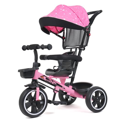 Luusa TFT Hyper 500 PRO Canopy/Plug N Play Trike/Baby Tricycle with Parental Control for 1 Years to 4 Years Boys/Girls/Carrying Capacity Upto 30kgs Proudly Made in India,Pink,Black (B0DBLFM246) Amazon Price History, Amazon Price Tracker