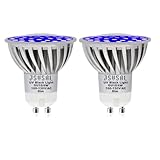 JSVSAL LED Black Lights Bulb 6W Blacklight MR16 GU10 Base,Dimmable AC 100-130V, UVA Level 395-400nm, Glow in The Dark for Blacklights Party, Body Paint, Fluorescent Poster,2-Pack