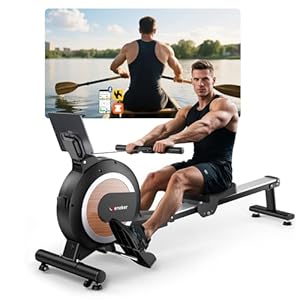Wenoker Rowing Machine APP Compatible，Indoor Exercise Equipment for Home Gym Use, 32Level Magnetic Rower with 350LB Capacity and LCD Monitor, Cardio Training Machine