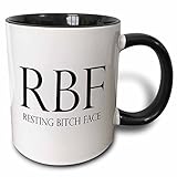3dRose Rbf Resting Bitch Face Mug, 11 oz, Black