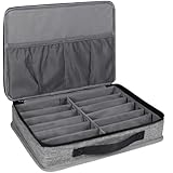 Bukere Sunglasses Organizer Case, Adjustable 12 Slots for Multiple Pairs, Travel Eyeglasses Storage Box, Glasses Holder