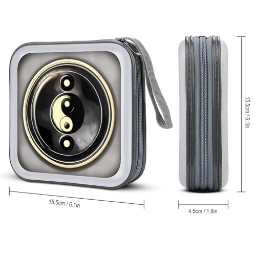 Étui à CD rigide 40 DVD Yin Yang pour rangement auto