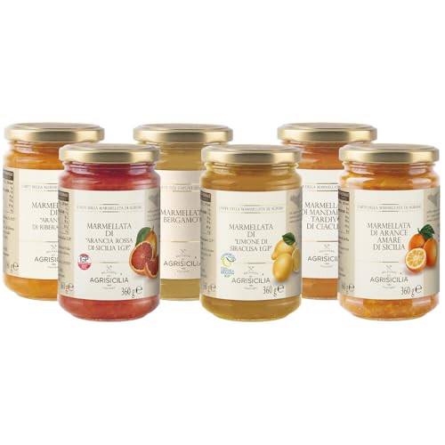 Agrisicilia box: the taste of Sicilian citrus fruits, six citrus marmalades ideal for snacks,...