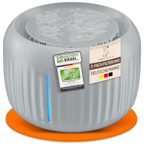 Pretty Paw Katzenbrunnen mit Leiser Pumpe, LED und Aktivkohlefilter, 2,5L – Ansicht 1