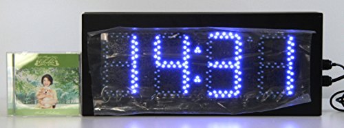大型LEDデジタル時計・温度計5インチx4桁【BIGLED-4D5】 屋外用 (青)
