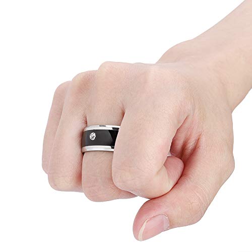 SALUTUY Magic Smart Ring, Anillo Ligero Portátil Multifuncional Fácil de Usar Resistente Al Agua con Chip NFC Ultrasensible Incorporado para Teléfono Móvil(tamaño11)