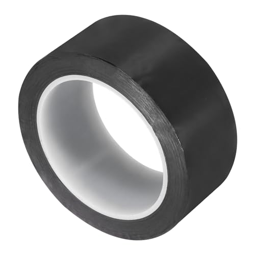 Image of uxcell 1 Rolls Black 1.77 Inch x 72 Yards Polyester Film Electrical Tape PET Tape High Temperature Heat Resistant Tape for Transformer Motor Wire 5S Positioning Logo,45mm x 66m