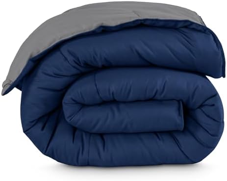 Bare Home Full Comforter - Reversible Colors - Goose Down Alternative - Ultra-Soft - Premium 1800 Series - All Season Warmth - Bedding Comforter (Full, Dark Blue/Grey) - Thumbnail 3