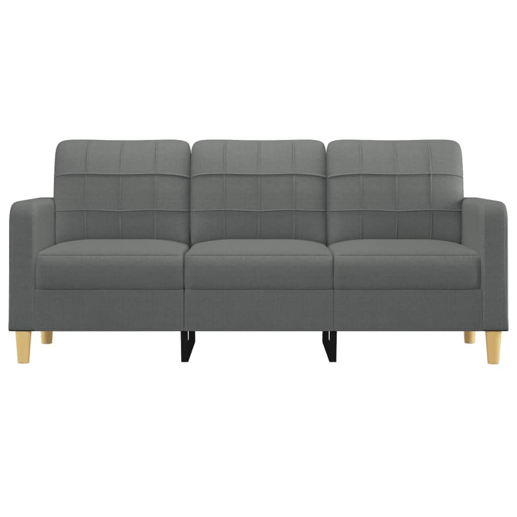 Willood 3-Sitzer-Sofa Couch für Wohnzimmer, Polstersofa mit Metallgestell, Loungesofa Zweisitzer Wohnzimmersofa Wohnzimmermöbel Dunkelgrau 180 cm Stoff